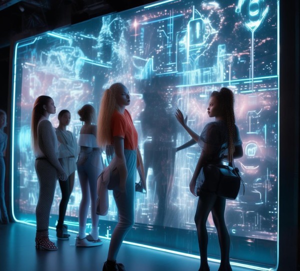科技 girls,未来科技墙的时尚设计 科技 girls,未来科技墙的时尚设计